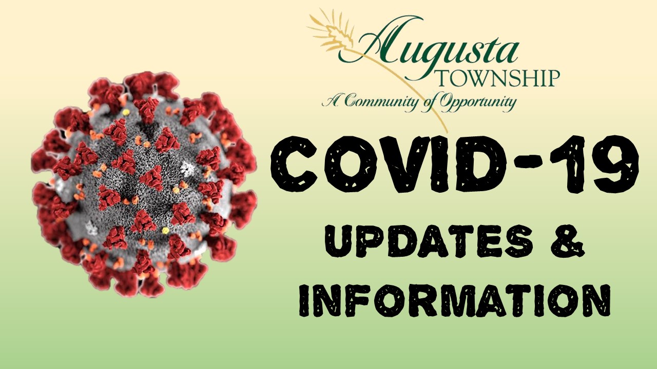 covid virus, augusta logo, reads COVID-19 Updates and information