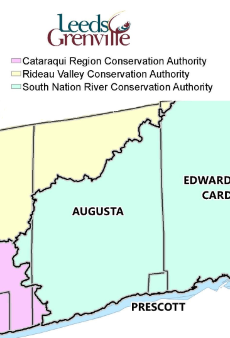 united counties of leeds and grenville map of the 3 conservation authorities in Augusta
